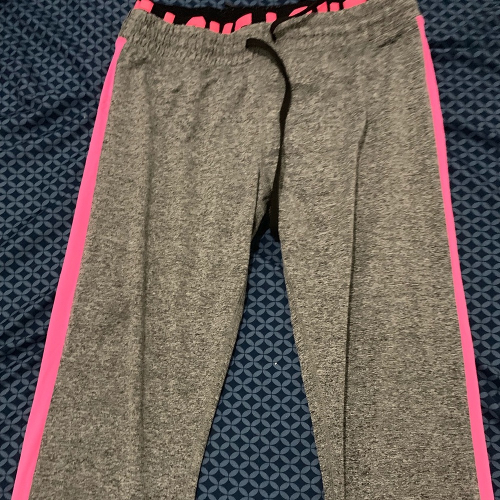 Gray and pink sweatpants
